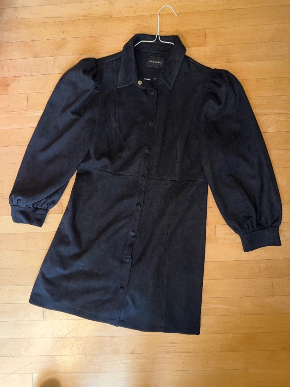 DolceCABO Black faux suede shirt dress, M, CB2732 - Picture 5 of 6
